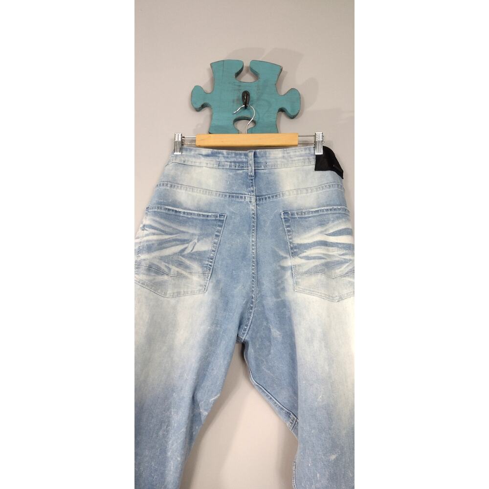 Vintage Y2K Denim Jeans Christian Carera  40 x 32 Distressed Light Wash - Picture 10 of 16
